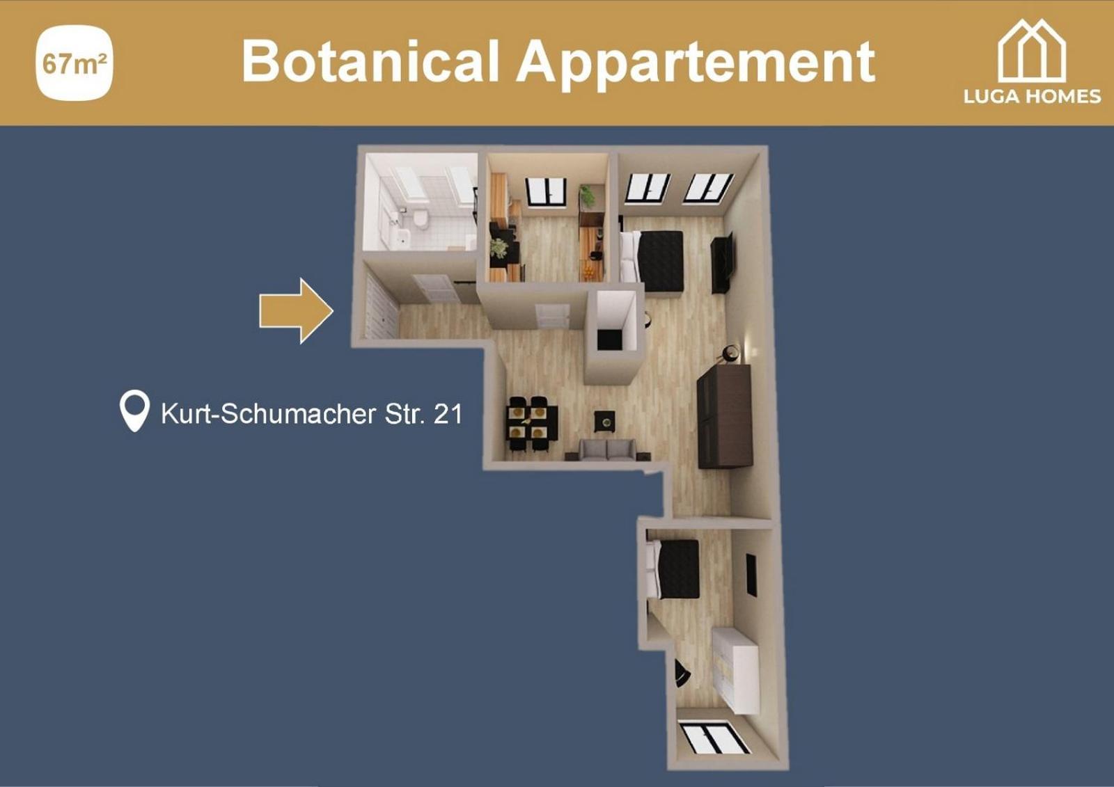 Two-Bedroom Apartment "Botanical" Kurt-Schumacher-Str 21