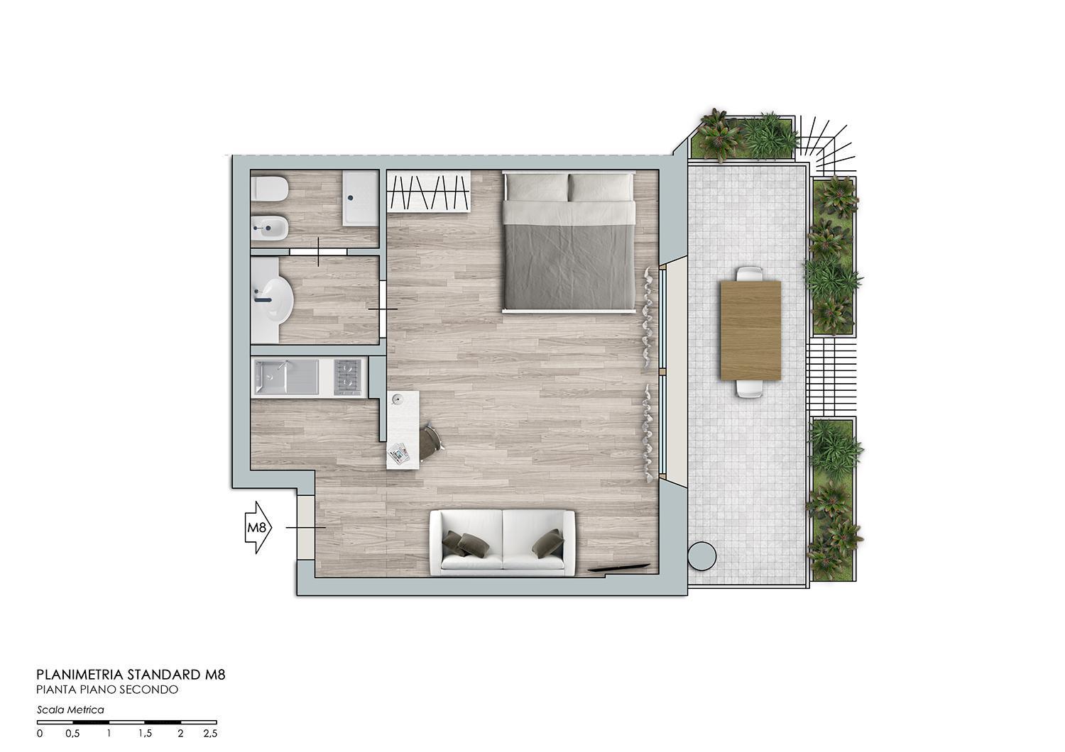 One-Bedroom Apartment - A detached building located 50 metres away